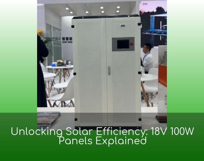 Unlocking Solar Efficiency: 18V 100W Panels Explained