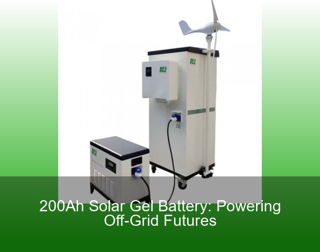 200Ah Solar Gel Battery: Powering Off-Grid Futures