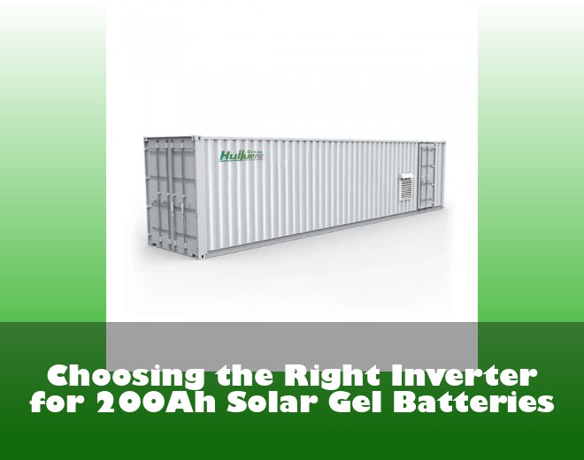 Choosing the Right Inverter for 200Ah Solar Gel Batteries