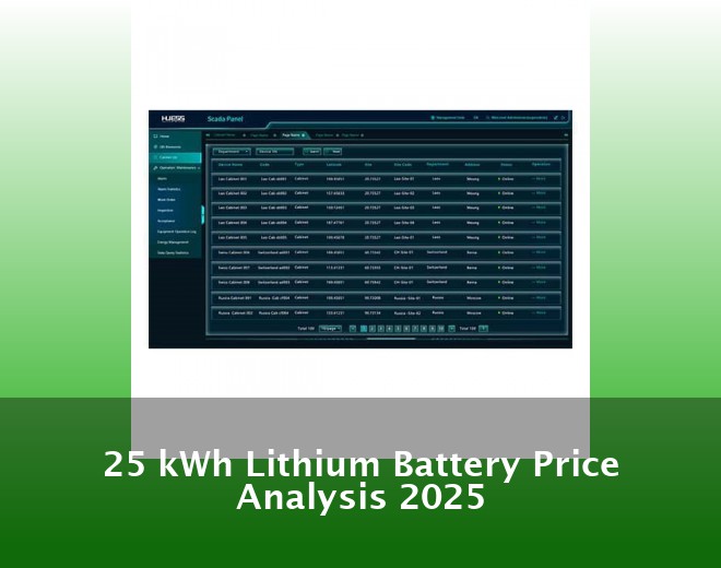 25 kWh Lithium Battery Price Analysis 2025