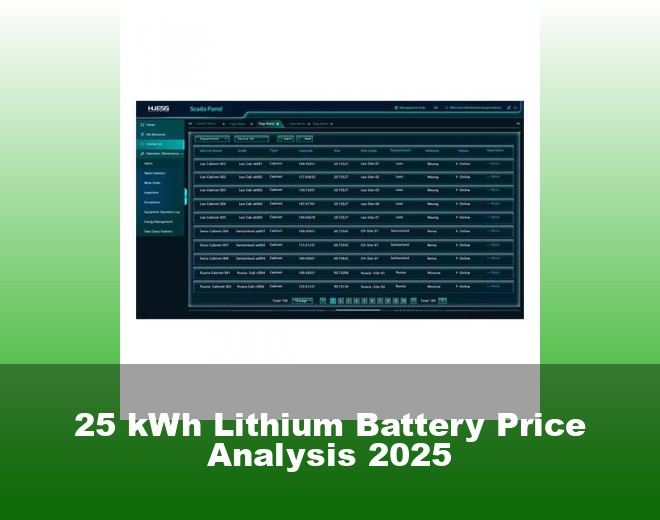 25 kWh Lithium Battery Price Analysis 2025