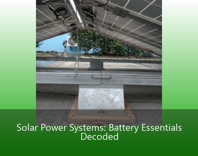 Solar Power Systems: Battery Essentials Decoded