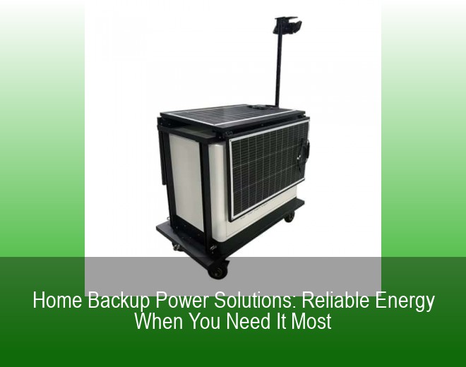 Home Backup Power Solutions: Reliable Energy When You Need It Most