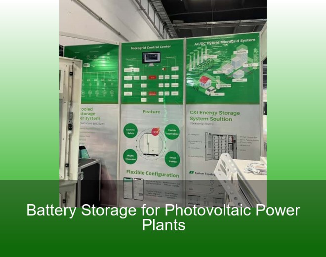 Battery Storage for Photovoltaic Power Plants