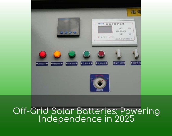 Off-Grid Solar Batteries: Powering Independence in 2025