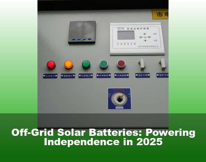 Off-Grid Solar Batteries: Powering Independence in 2025