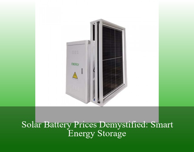 Solar Battery Prices Demystified: Smart Energy Storage