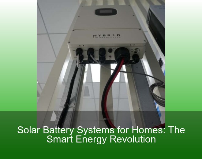 Solar Battery Systems for Homes: The Smart Energy Revolution