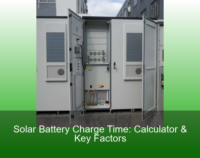 Solar Battery Charge Time: Calculator & Key Factors