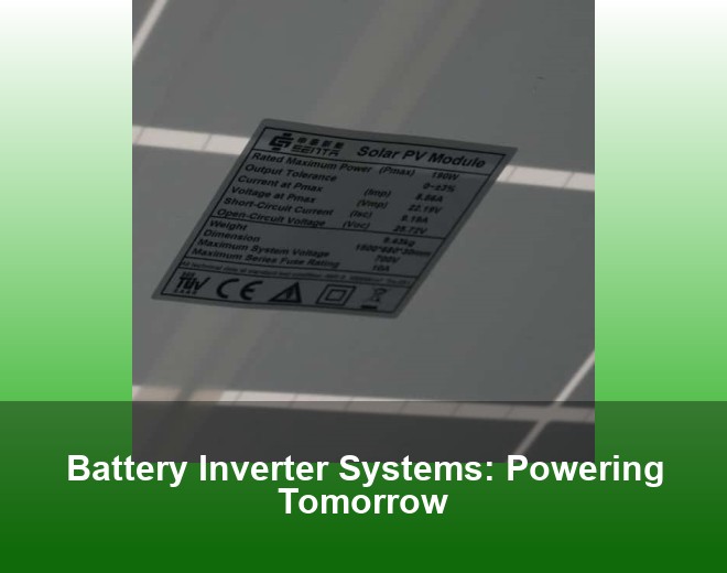 Battery Inverter Systems: Powering Tomorrow