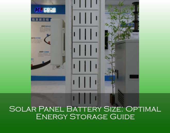 Solar Panel Battery Size: Optimal Energy Storage Guide
