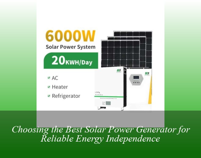 Choosing the Best Solar Power Generator for Reliable Energy Independence