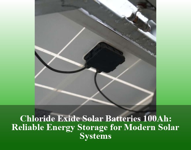 Chloride Exide Solar Batteries 100Ah: Reliable Energy Storage for Modern Solar Systems
