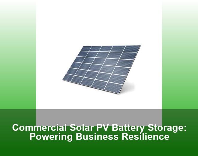 Commercial Solar PV Battery Storage: Powering Business Resilience