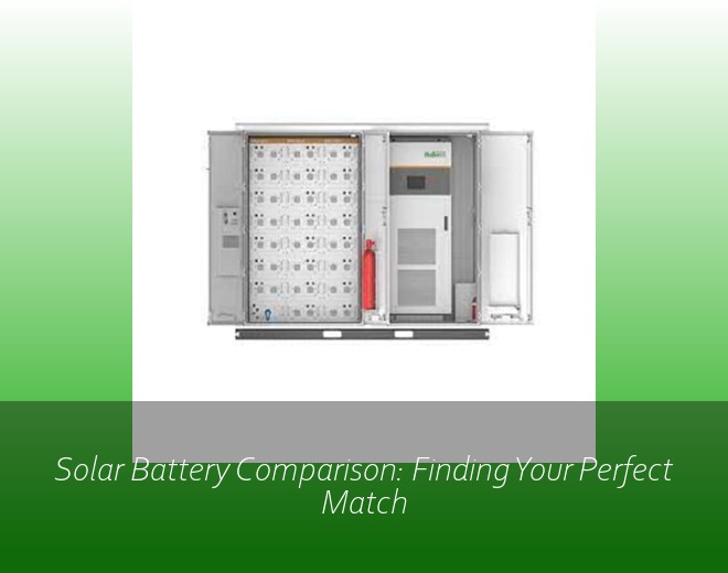 Solar Battery Comparison: Finding Your Perfect Match
