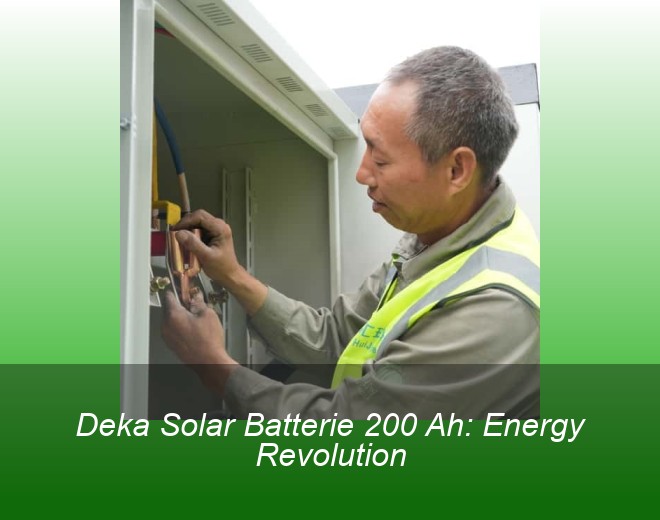 Deka Solar Batterie 200 Ah: Energy Revolution