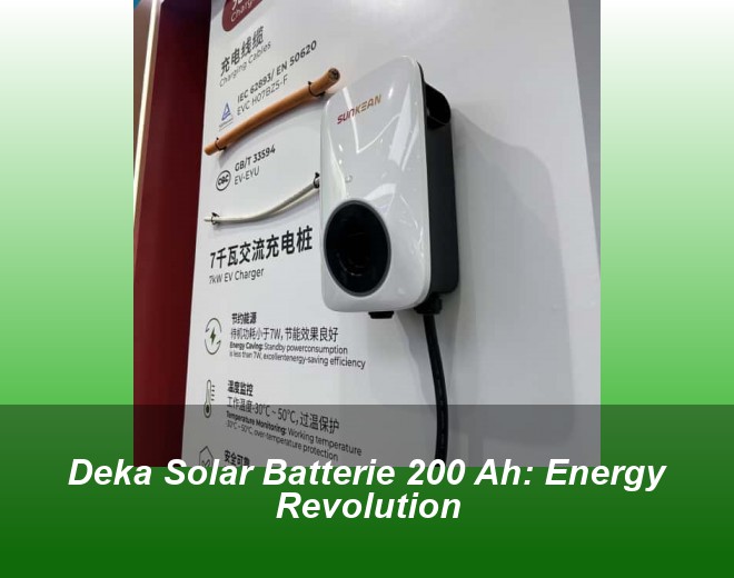 Deka Solar Batterie 200 Ah: Energy Revolution