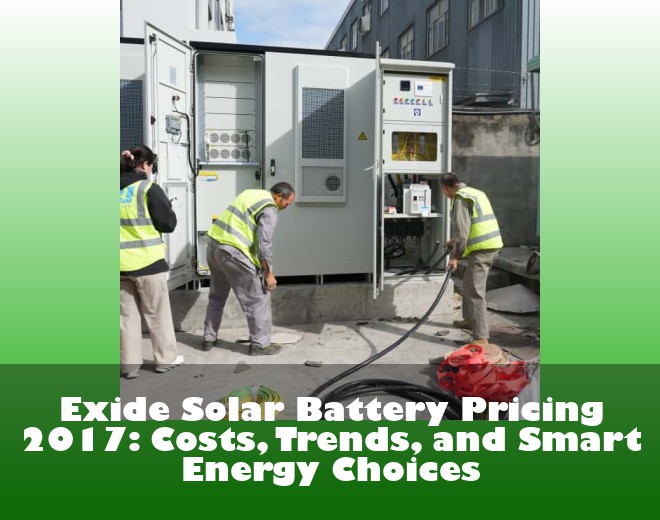 Exide Solar Battery Pricing 2017: Costs, Trends, and Smart Energy Choices