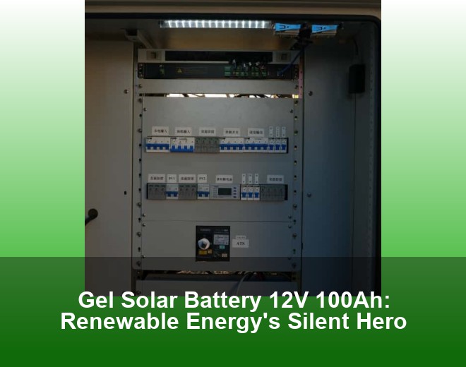 Gel Solar Battery 12V 100Ah: Renewable Energy's Silent Hero