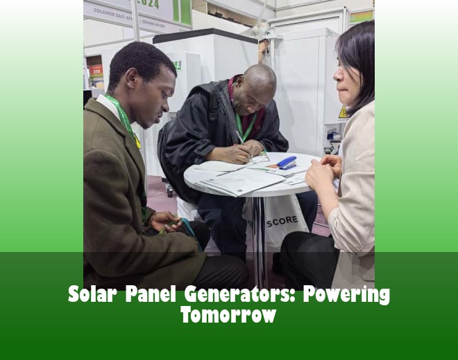 Solar Panel Generators: Powering Tomorrow