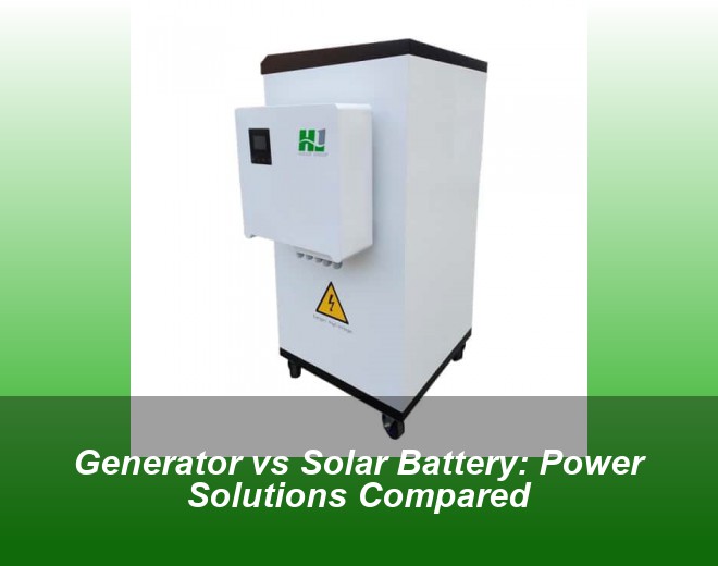 Generator vs Solar Battery: Power Solutions Compared