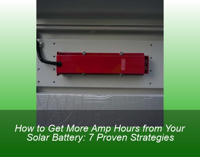 How to Get More Amp Hours from Your Solar Battery: 7 Proven Strategies