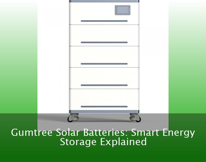 Gumtree Solar Batteries: Smart Energy Storage Explained