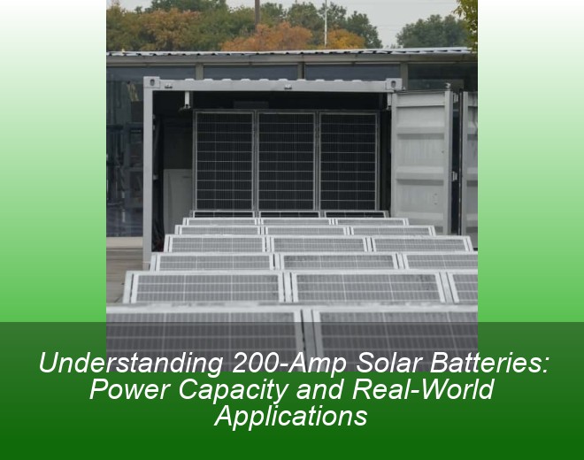 Understanding 200-Amp Solar Batteries: Power Capacity and Real-World Applications
