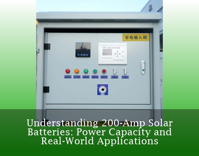 Understanding 200-Amp Solar Batteries: Power Capacity and Real-World Applications