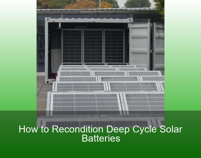How to Recondition Deep Cycle Solar Batteries