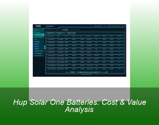 Hup Solar One Batteries: Cost & Value Analysis
