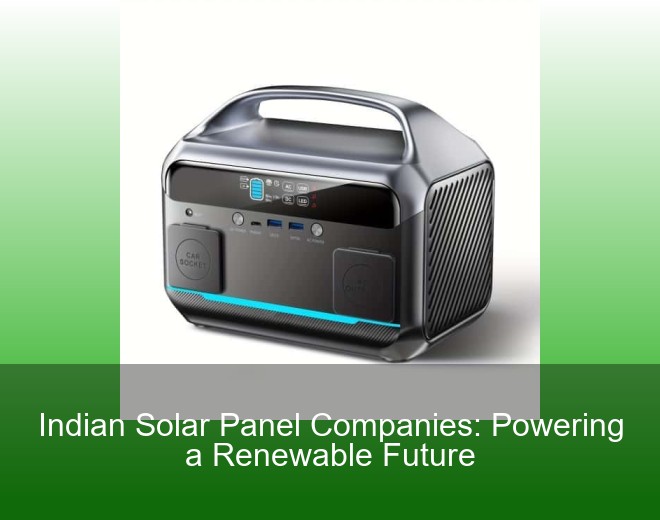 Indian Solar Panel Companies: Powering a Renewable Future
