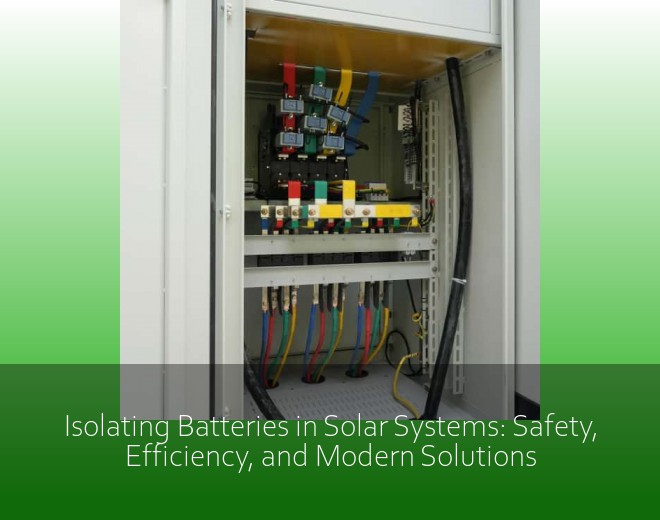 Isolating Batteries in Solar Systems: Safety, Efficiency, and Modern Solutions