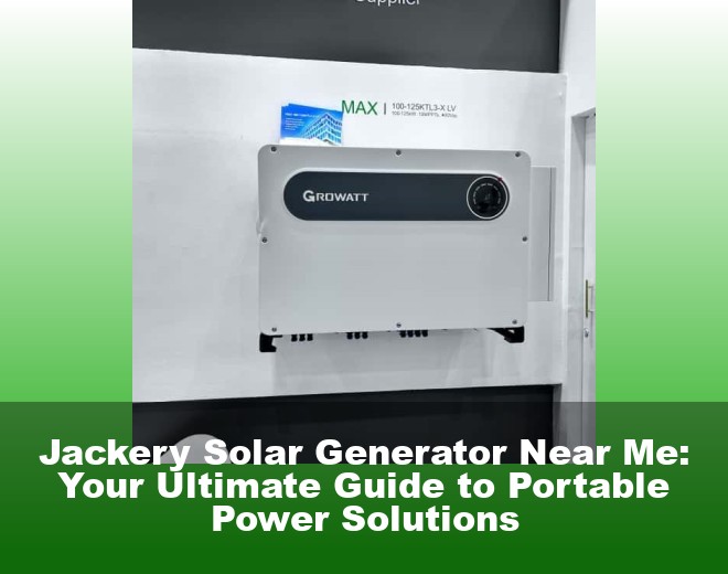 Jackery Solar Generator Near Me: Your Ultimate Guide to Portable Power Solutions