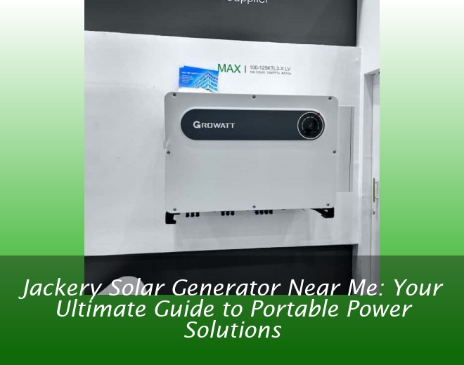 Jackery Solar Generator Near Me: Your Ultimate Guide to Portable Power Solutions