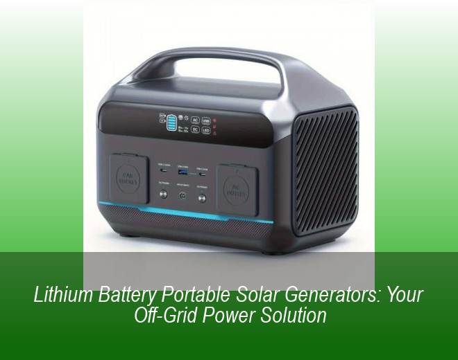 Lithium Battery Portable Solar Generators: Your Off-Grid Power Solution