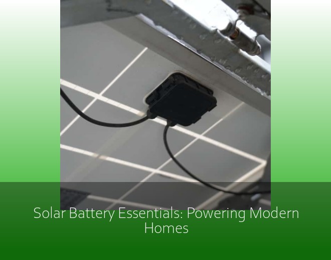 Solar Battery Essentials: Powering Modern Homes