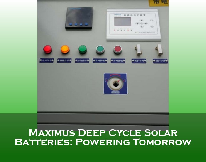 Maximus Deep Cycle Solar Batteries: Powering Tomorrow