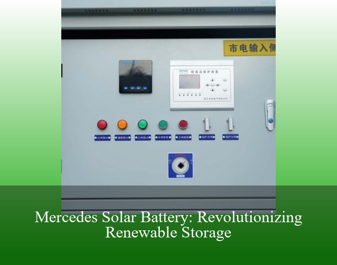 Mercedes Solar Battery: Revolutionizing Renewable Storage