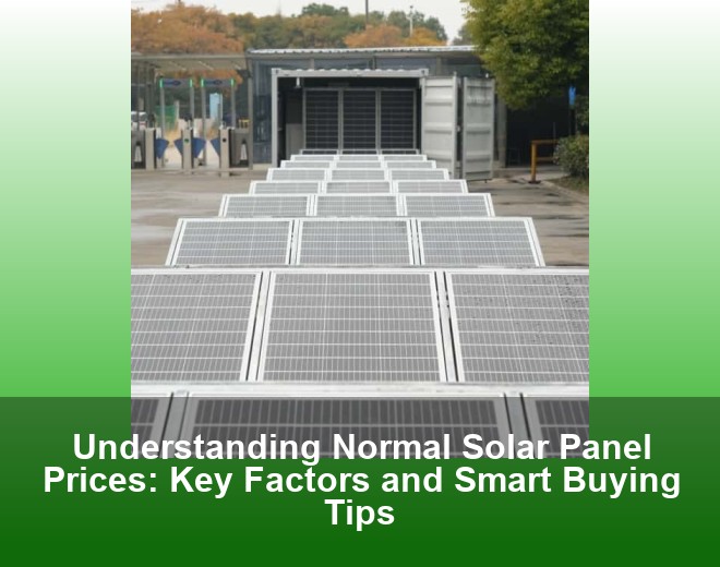 Understanding Normal Solar Panel Prices: Key Factors and Smart Buying Tips