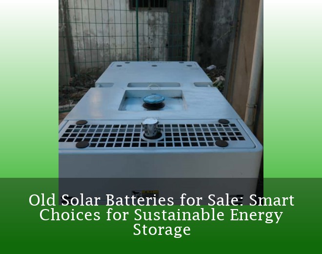 Old Solar Batteries for Sale: Smart Choices for Sustainable Energy Storage