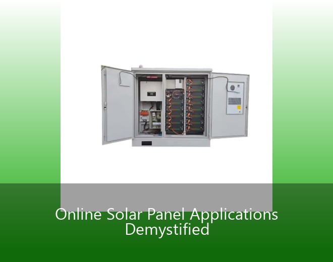 Online Solar Panel Applications Demystified