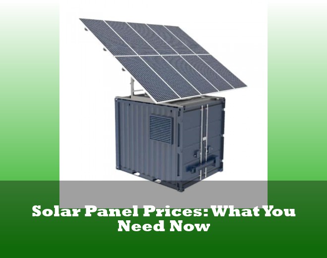 Solar Panel Prices: What You Need Now