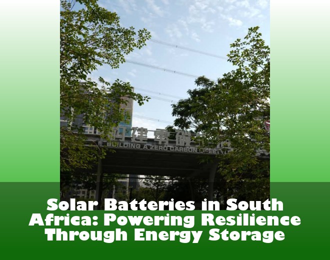 Solar Batteries in South Africa: Powering Resilience Through Energy Storage