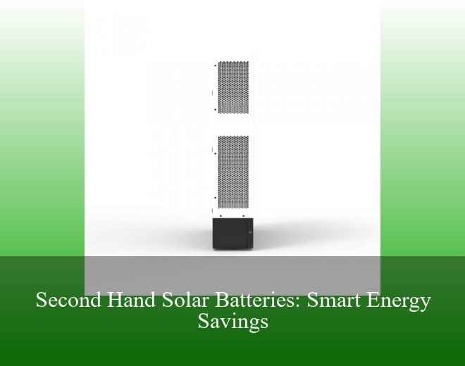 Second Hand Solar Batteries: Smart Energy Savings
