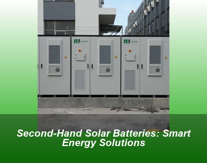 Second-Hand Solar Batteries: Smart Energy Solutions