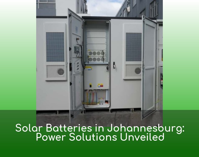 Solar Batteries in Johannesburg: Power Solutions Unveiled