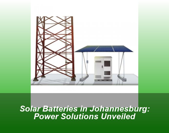 Solar Batteries in Johannesburg: Power Solutions Unveiled