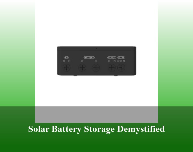 Solar Battery Storage Demystified
