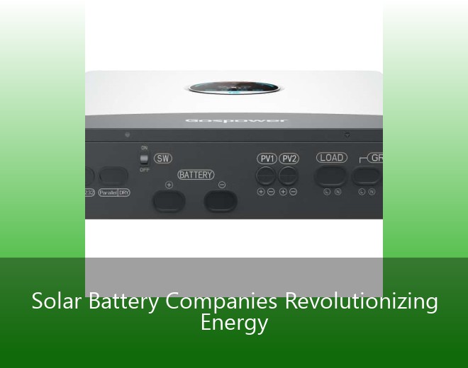 Solar Battery Companies Revolutionizing Energy